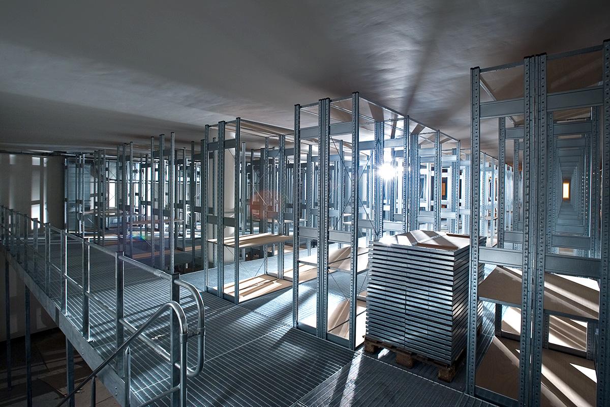 Das Foto zeigt den Bau des Sammlungsgebäudes für die Forschungssammlungen.