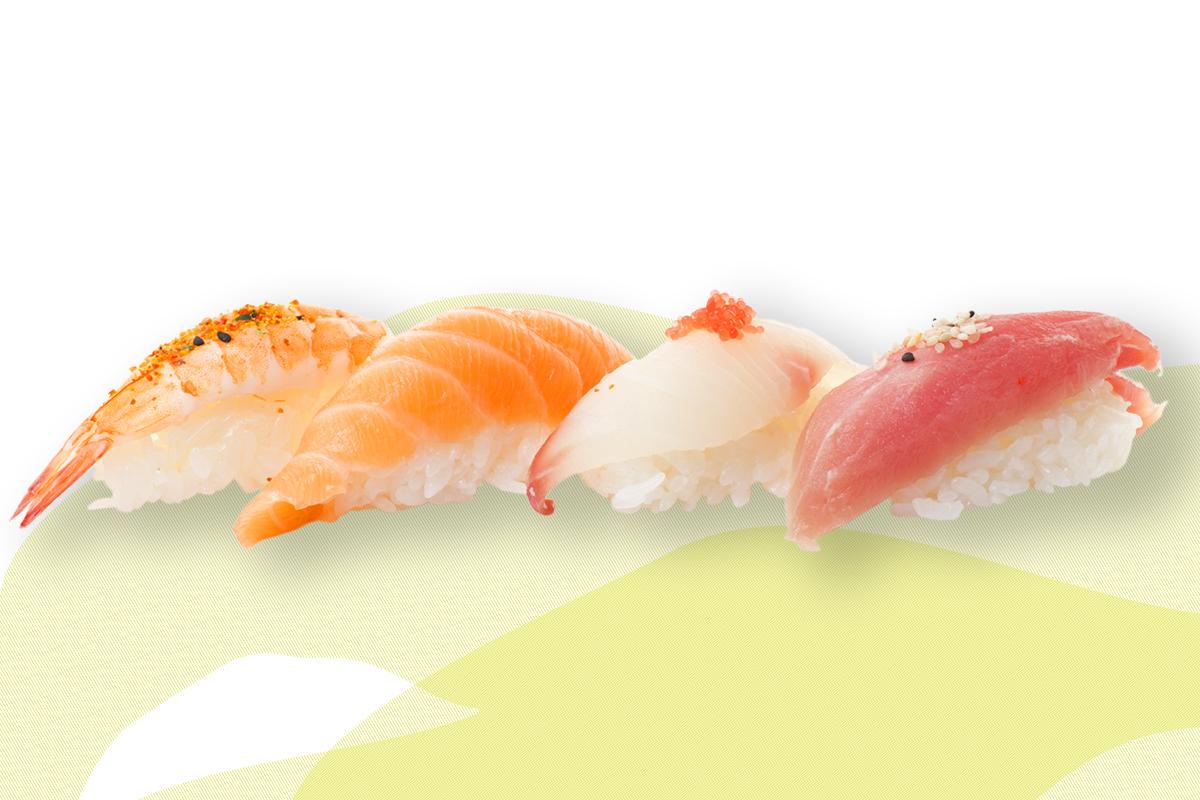 Sushi mit rohem Fisch