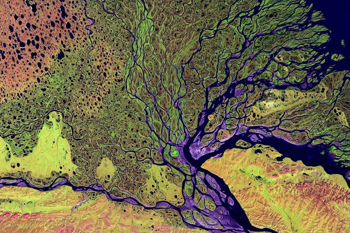 Satelitenbild eines Deltas
