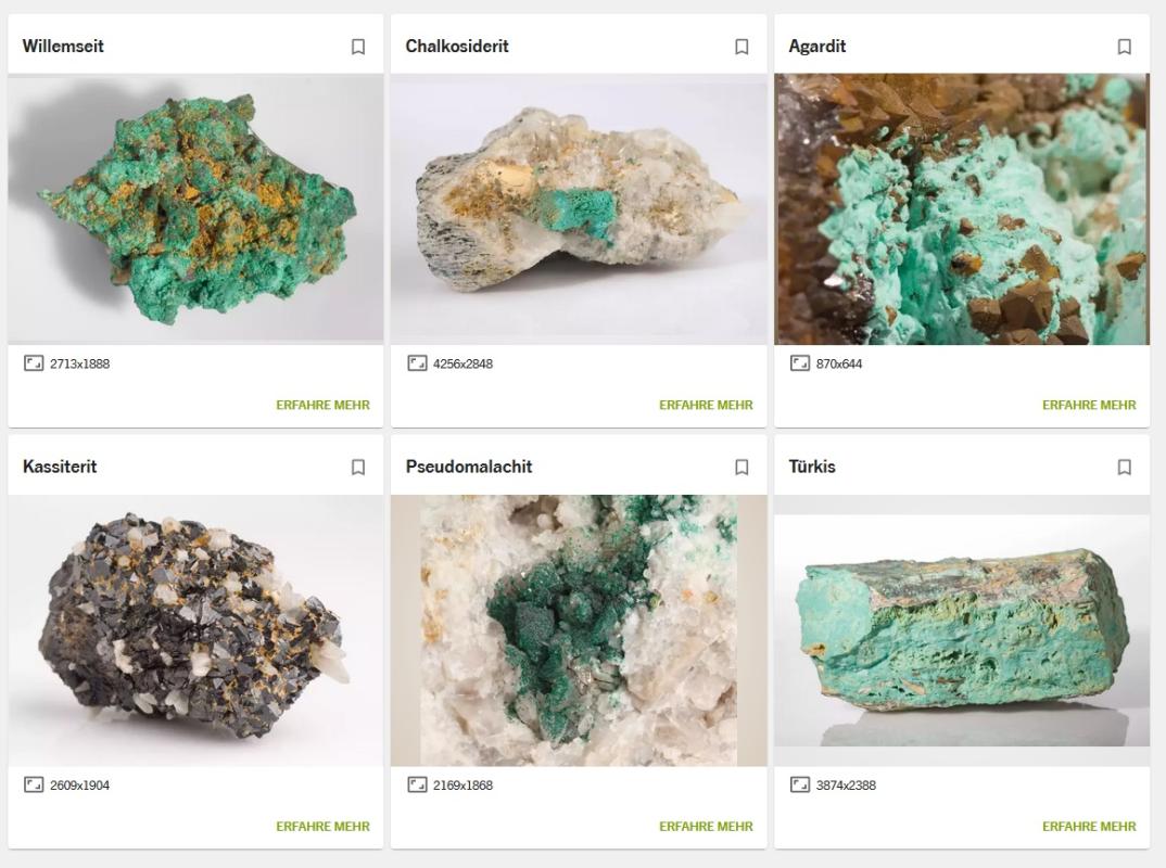 Mineralübersicht Datenportal