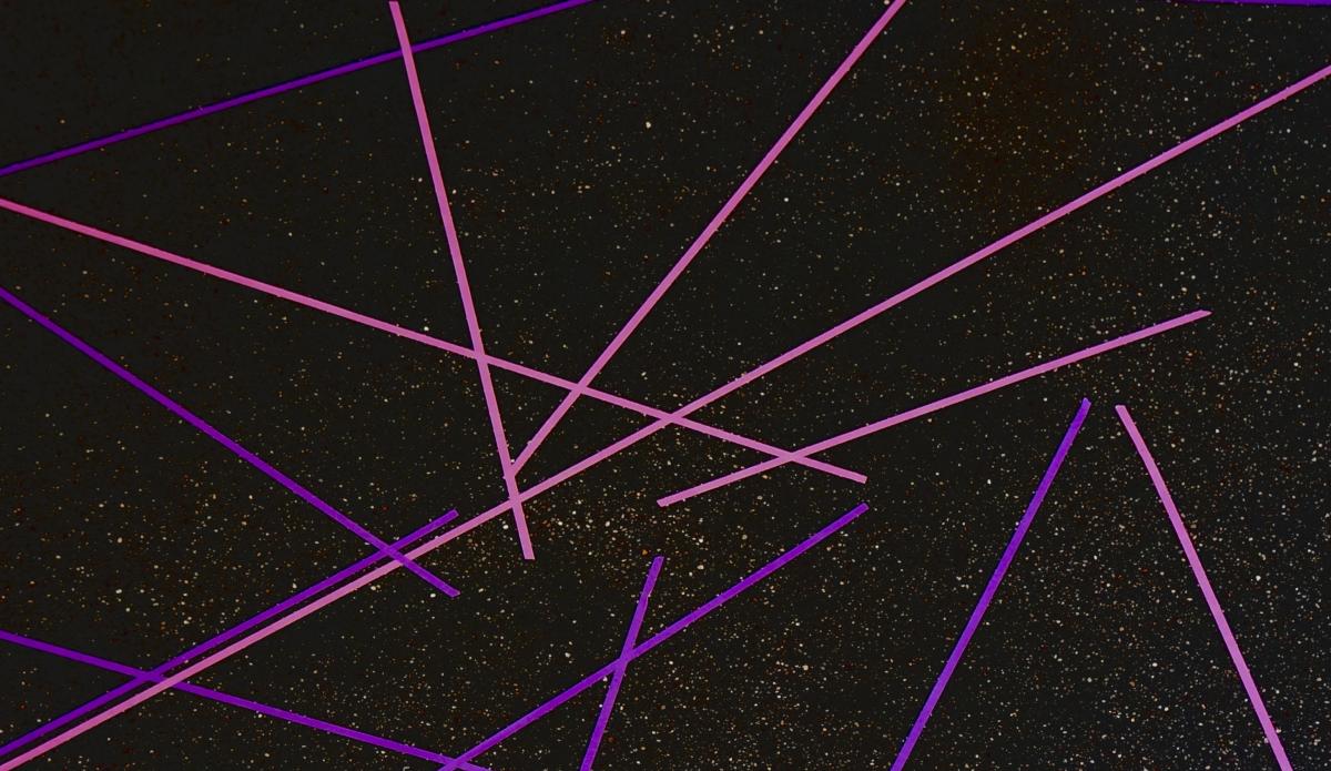 Bunte Linien auf schwarzem Hintergrund symbolisieren die Verbindungen im Netzwerk Naturwissen