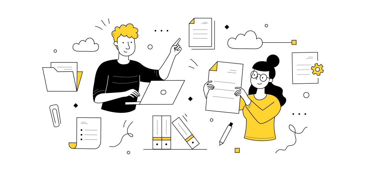 schematic illustration of a data management process