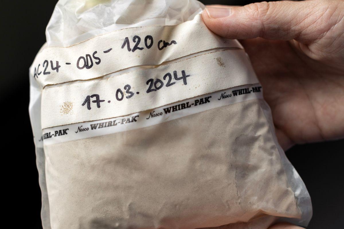 A dust sample on a black background 