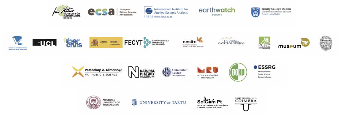 Abbildung der Partner-Logos des EU-Citizen Science Projekts Abbildung der Partner-Logos des EU-Citizen Science Projekts