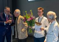 Preisträger Simon Beurel, das Stifterehepaar von Pawel-Rammingen und Generaldirektor Prof. Vogel bei der Preisverleihung