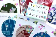 Diverse Magazine and a shield with text 10 Years of open access 