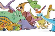 Illustration verschiedener bunter Dinosaurier