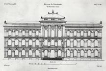 Das Foto zeigt das Museum für Naturkunde Berlin in Vorderansicht ohne die Seitenflügel im Maßstab 1 : 100.