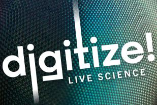 Auf blau schillerndem Hintergrund steht der weiße Schriftzug: "digitize! Live Science" | Bildquelle: Museum für Naturkunde Berlin 