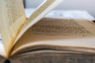 Detailansicht eines aufgeschlagenen Buches, Foto: Carola Radke