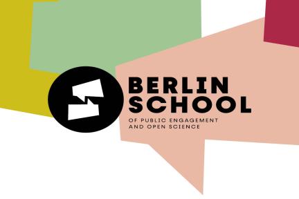 Berlin School Logo auf farbigem Hintergrund