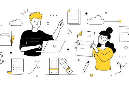 schematic illustration of a data management process